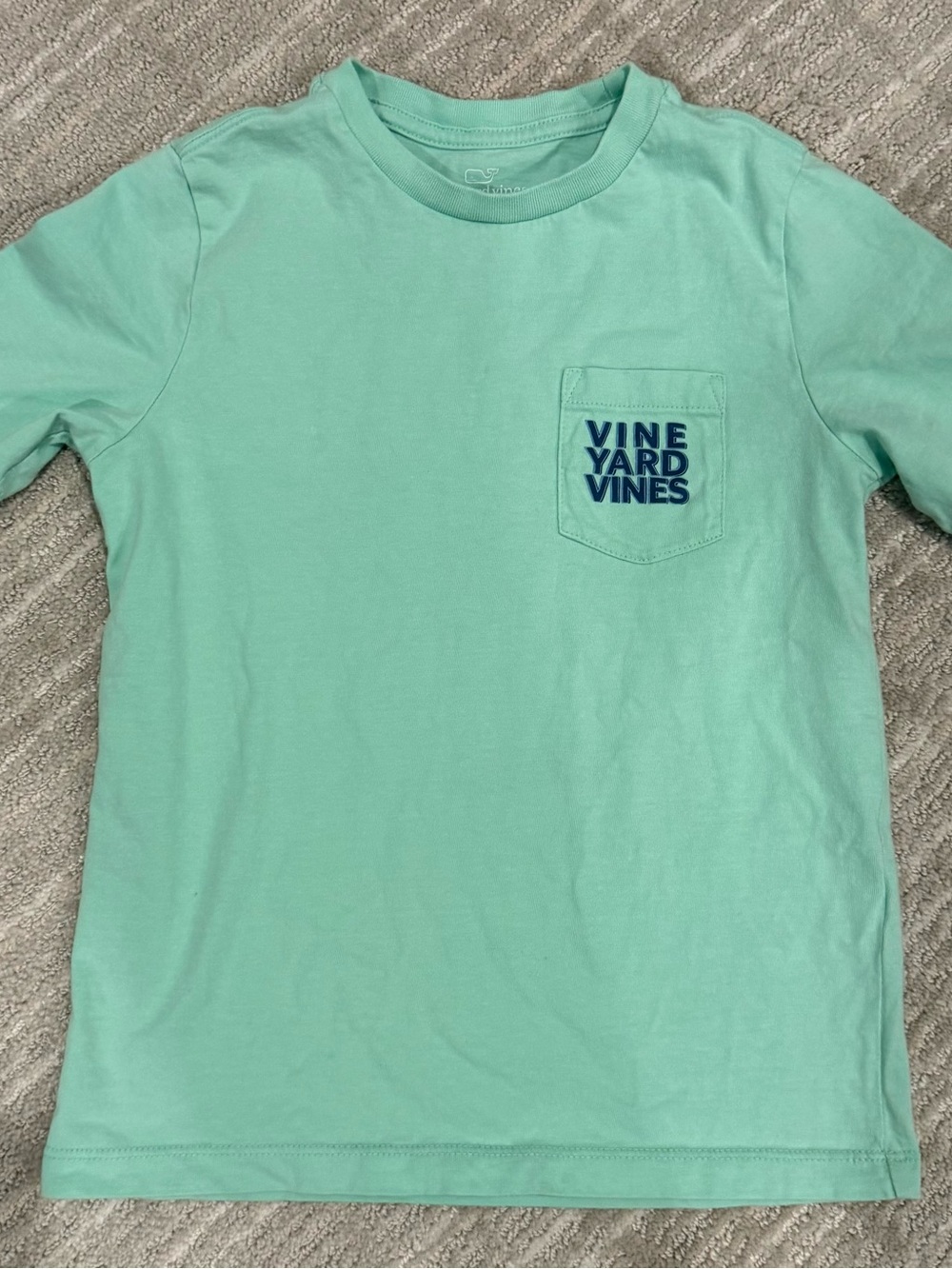 Kids Vineyard Vines Pocket Tee in Mint (size 6)